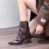 Fashion Women's High Heels 2025 New Design Women's Party Shoes Pointed Toe Mid-tube Side Zipper Women Boots Hot Sell Botas Mujer