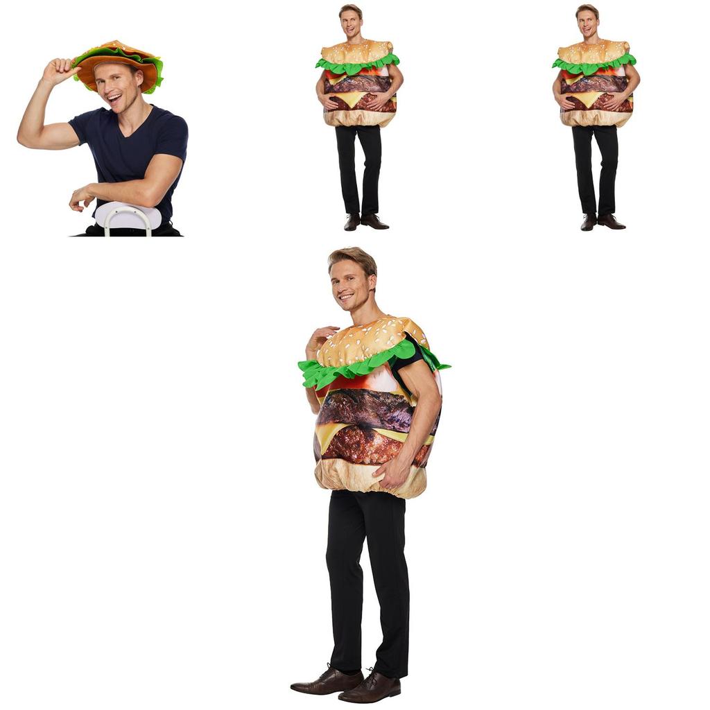 Halloween Beef Burger Costume For Adults With Stage Performance Design For Parties