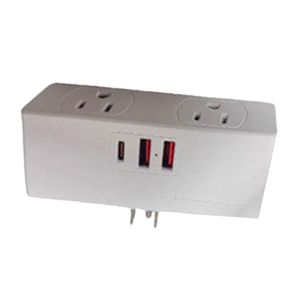 AC Socket Extender with 4 Outlets 2 USB-A and 1 USB-C Charging Ports Designed for Efficient Power Distribution