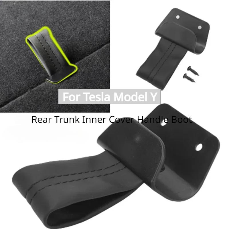 Copertura Interna Vano Bagagli Posteriore per Tesla Model Y Maniglia Piastra del Bagagliaio Corde di Tiraggio Cinghie Organizzatore per Tenere in Ordine Accessori di Ricambio con Coulisse
