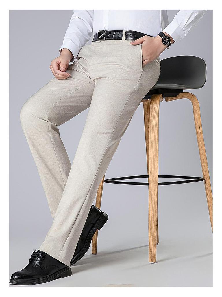 2026 Men's High-Grade Mulberry Silk Wool Formal Business Trousers