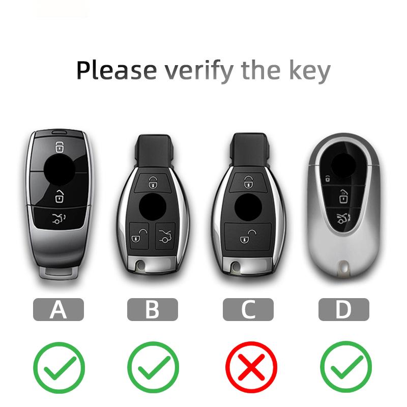 Genuine For Mercedes Benz A B C E Class Gls Gla Glk Glc Cls Cla W204 W205 W212 W463 W176 Leather Car Key Case Cover Shell Fob
