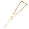 Stainless Steel Religious Cross Pendant Multi-Layer Necklace with Beads
