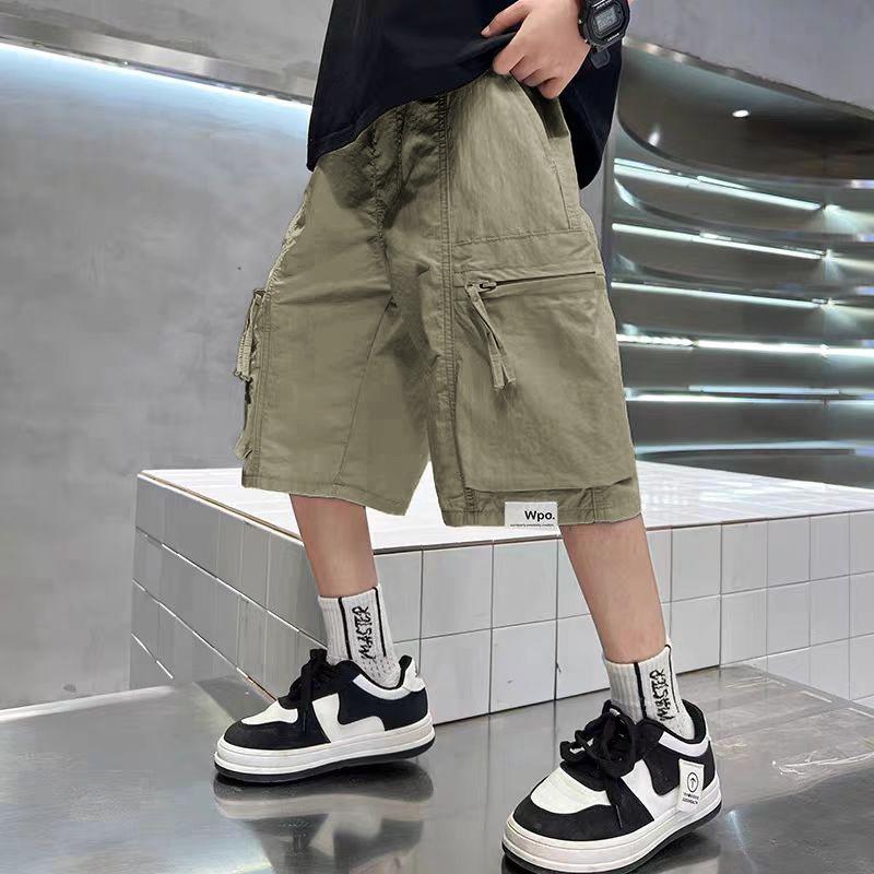 Black Boys' Pants Summer Children's Casual Loose Sports Versatile Pants Five Quarter Shorts