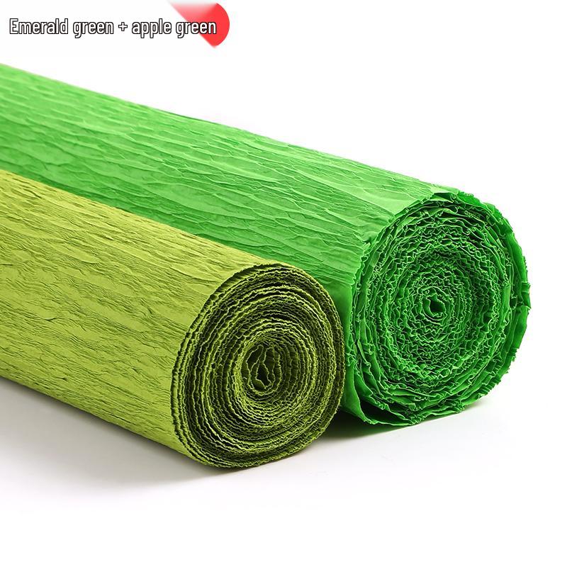 Thick Green Crepe Paper for DIY Handmade Floral Art and Rose Crafting