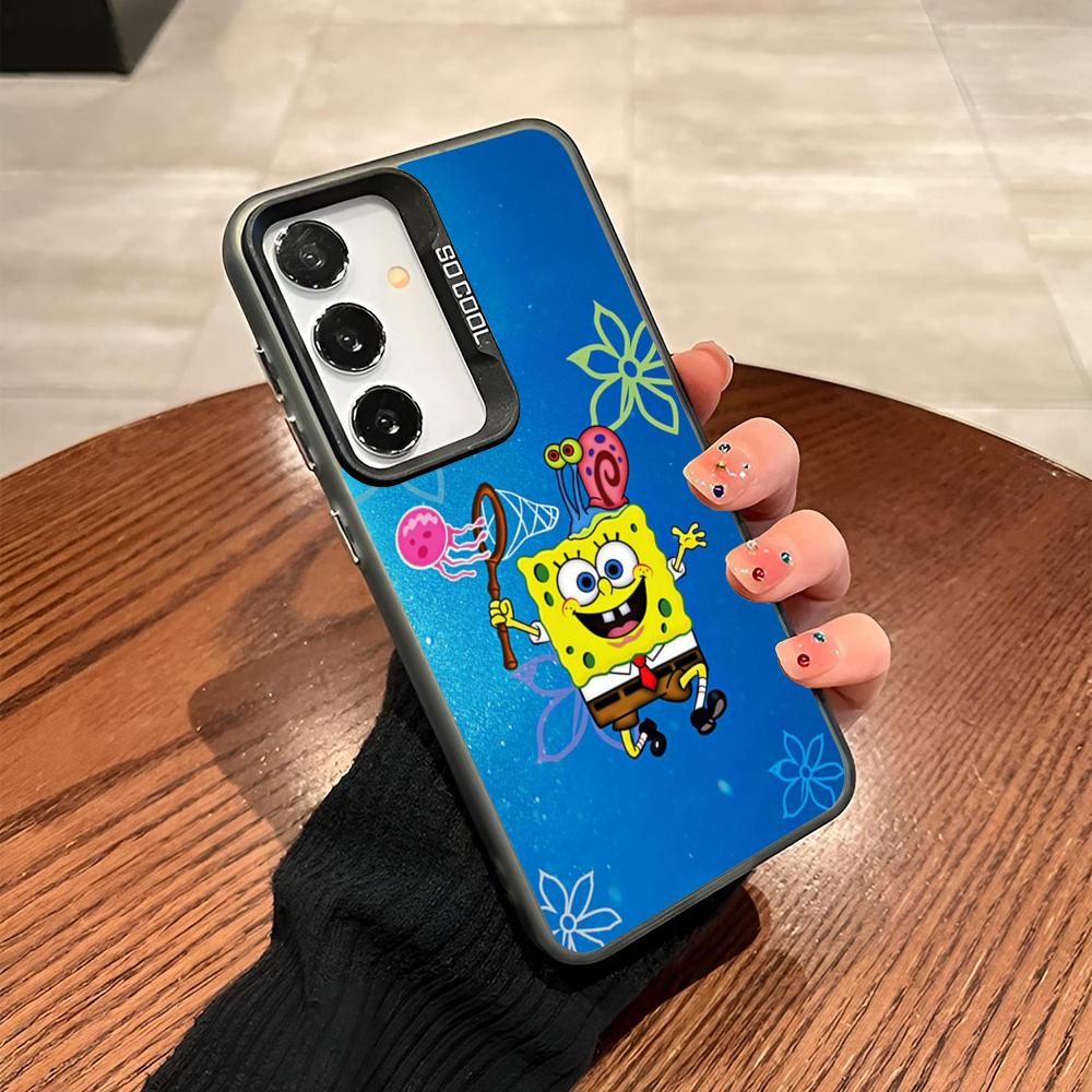 S-SpongeBobs P-Patrick Star Phone Case For Samsung Galaxy S24 S23 S22 S21 S20 Note20 Ultra Plus Fe Colored Silver Cover