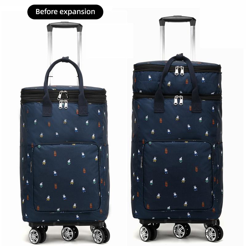 Telescopic Trolley Bag Supermarket Shopping Bag Folding Portable Lightweight Universal Wheel Travel Bag