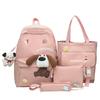 Four-Piece Backpack Set Puppy Student Schoolbag Unisex Large Capacity Backpack