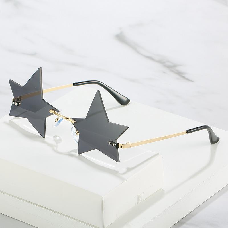 Personalized Pentagram Rimless Sunglasses, Marine Sunglasses, Funny Sunglasses