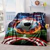 Fußball mit amerikanischer Flagge Decke Flanelldecke Überwurf Decke Sofabezug Decke Weiche Premium-Decke Picknickdecke TV-Decke Geschenke