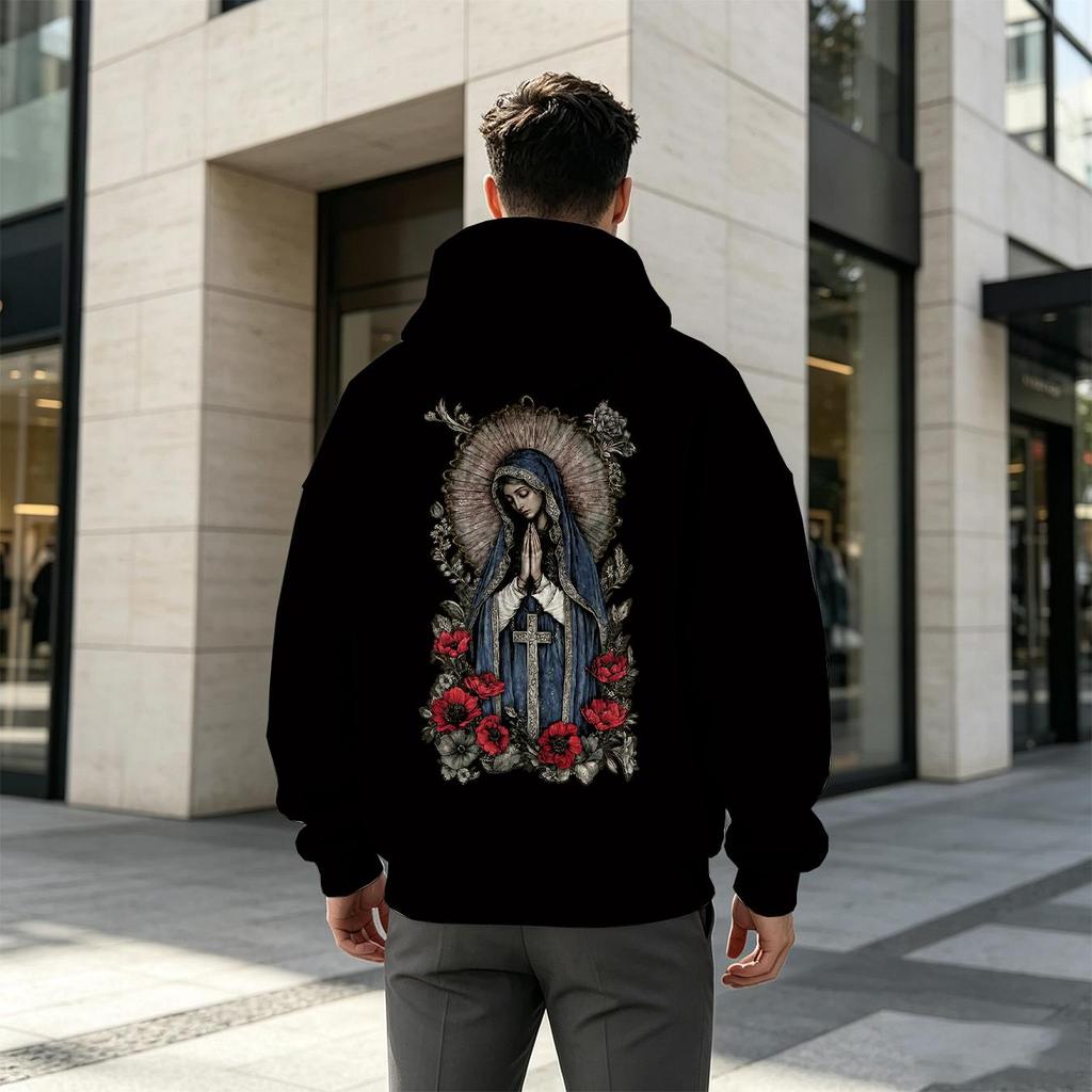 Men's Breathable 2D Print Hoodie - Comfy Versatile Casual Sweatshirt for Daily & Halloween Wear