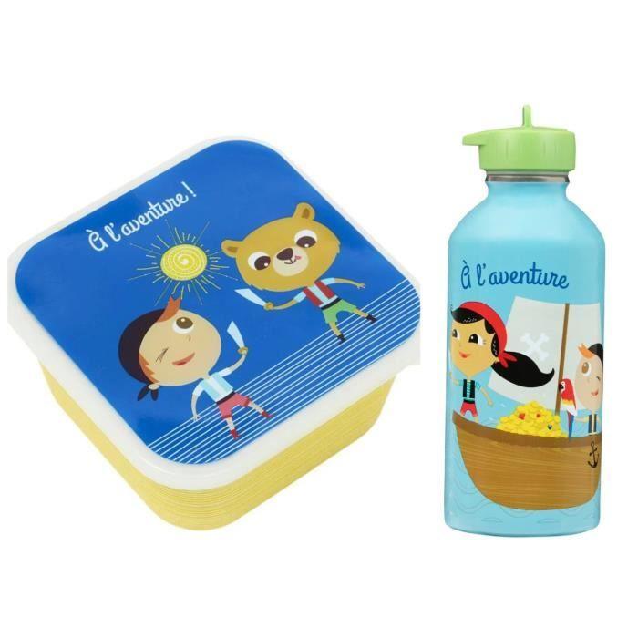Boîte à goûter - TOGA - Pirates - 50% bambou - Gourde acier inoxydable 300 ml - Sans BPA