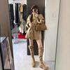Khaki Woolen Jacket Ladies's Autumn and Winter Woolen Jacket Sense of Small Short Temperament