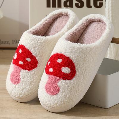Nuove comode pantofole invernali in cotone a forma di fungo simpatico cartone animato per la casa per uomini e donne, coppie, calde pantofole in cotone