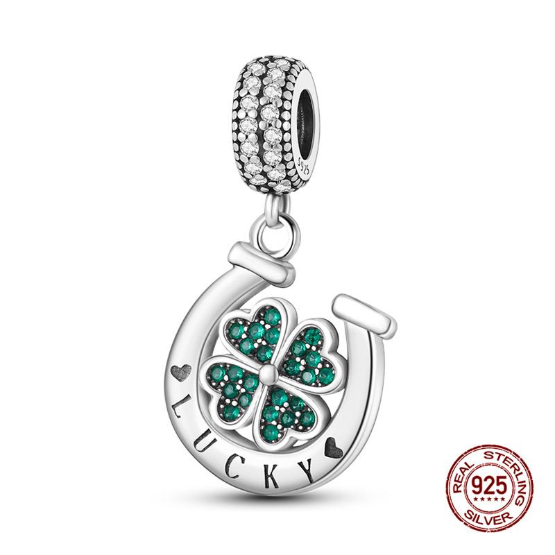 Original Charms Copper Flowers And Four-Leaf Lucky Clover Charms Beads Fit 3Mm Original Bracelet Womens Do-It-Yourself Fine Fine Jewelry Gifts