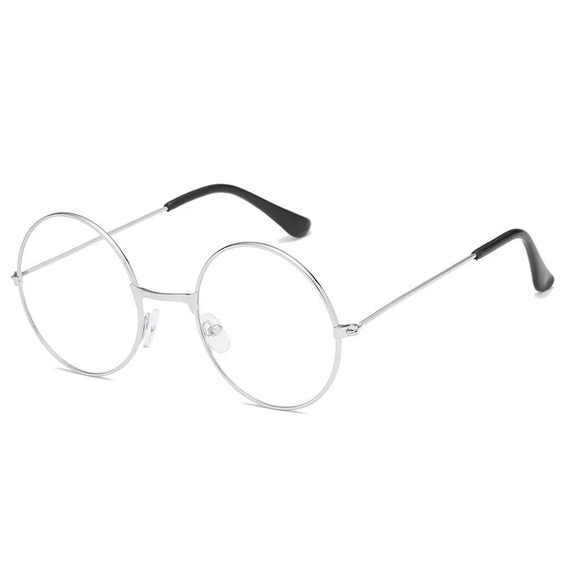 Neue Mode Rund Retro Schlichte Brille Damen Herren Vintage Retro Metallrahmen Metall Rundrahmen Brille Transparentes Glas