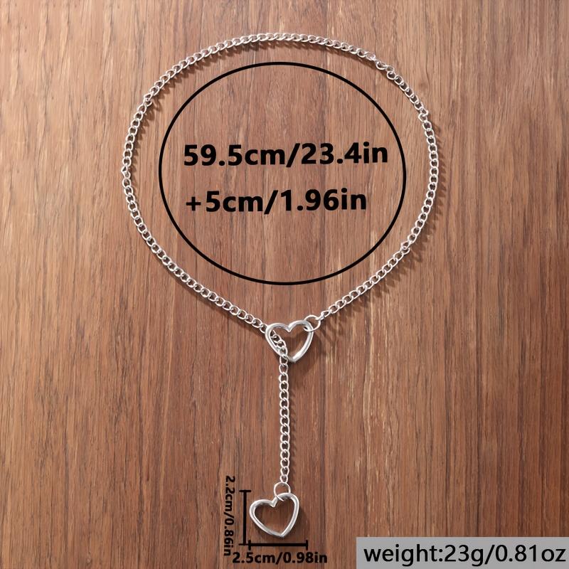 Vintage Bohemian Style Chain Necklace with Heart Pendant - Durable Alloy, Everyday Wear, Perfect for Parties & Special Occasions, Festive Accessory|Bo