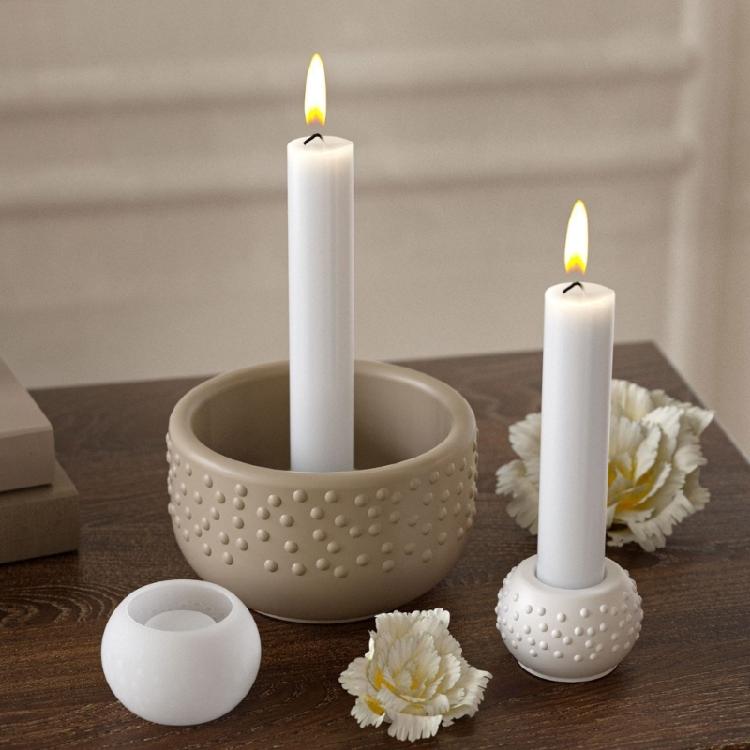 Geometric Dot Silicone Candle Stand Mold For Handmade Resin Candle Trays Jewelry Dishes And Party Decors