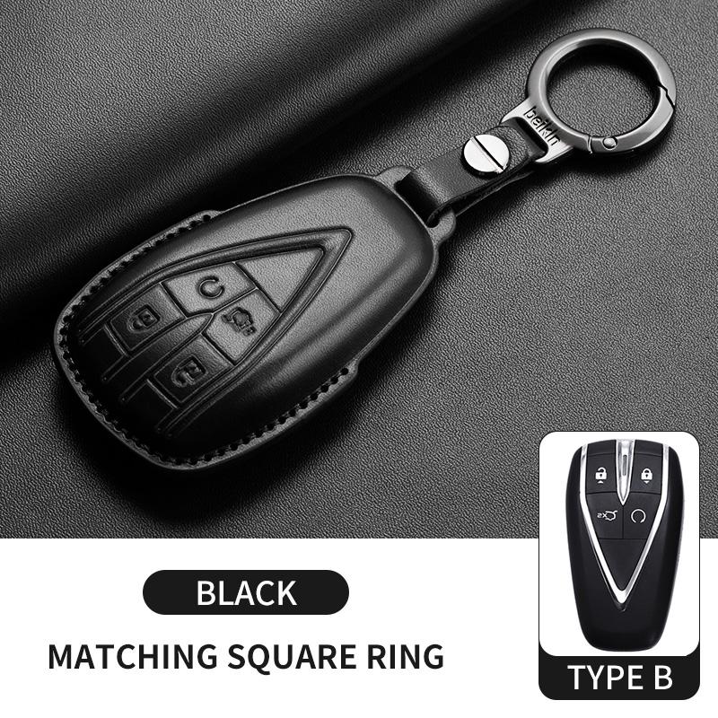 3/4/5 Buttons Genuine Leather Auto Smart Key Fob Cover Case Fit For Changan Unit Unik Cs35Plus Cs55 Plus Cs75 Plus Oshan X7 X5 Protector Bag
