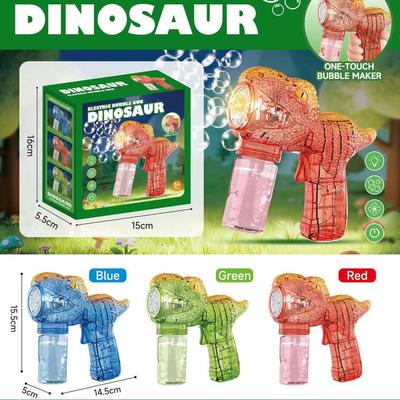 Transparente Tyrannosaurus Rex Seifenblasenpistole: Elektrisches Dinosaurier-Blasblasen-Spielzeug