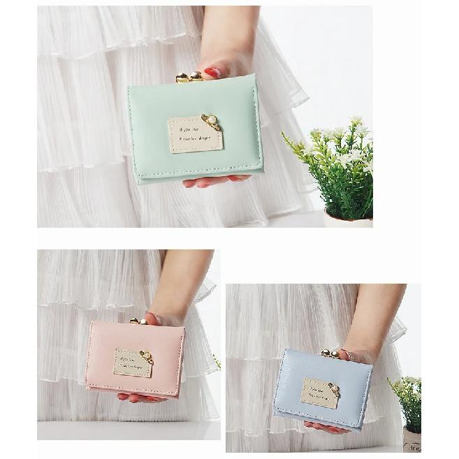 Portafogli da donna Portafogli da donna dal design corto Portamonete a tre pieghe semplice e carino Portamonete porta carte con pochette per studenti