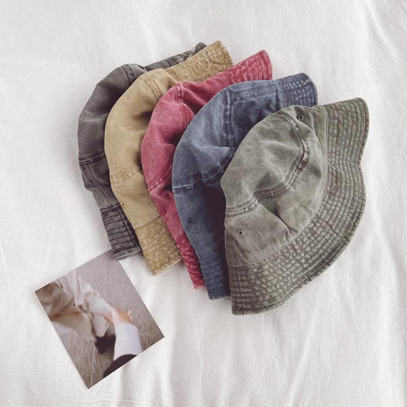 Washed Denim Retro Bucket Hat For Men Women Trendy Sun Protection Spring Summer Autumn