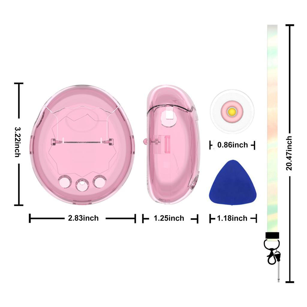 Clear Case for Tamagotchi Paradise Electronic Pet Accessories Protective Sleeve Case with Lanyard Scratch-Resistant Dust-Proof