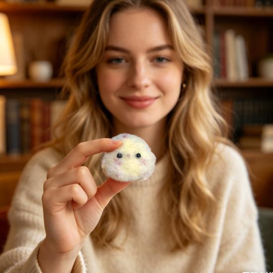 2PCS Squeeze Toy Mini Chick Shape Soft Pinch Toy with Fluffy Coating Stress Relief Fidget Toy Keychain Pendant for Kids Adults