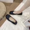 Real Soft Leather Small Leather Shoes Women's 2025 Autumn Flat-soled Grandma Shoes British Style One Pedal Beef Tendon Soft-soled Doudou Single Shoes
