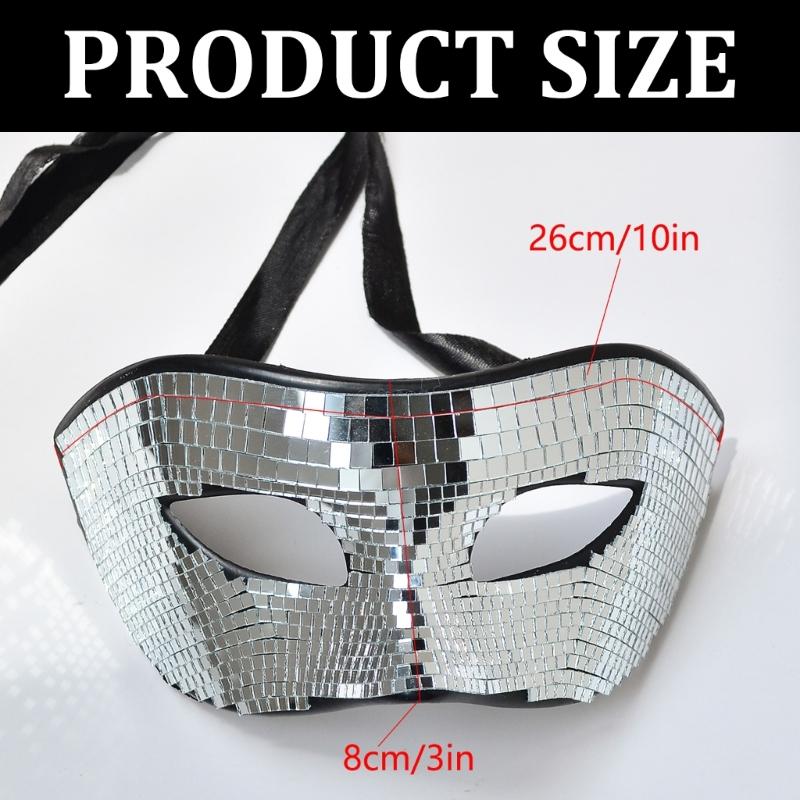 Adjustable Headbands Party Mask with Glass Accent Attractive Discos Mask Accent for Adding Personality to Party Outfit