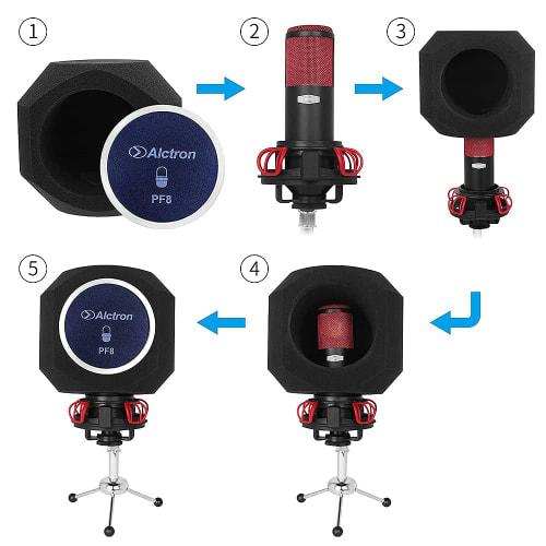 Nobsound PF8 Professional Simple Studio Microphone Screen, Acoustic Filter, Desktop Recording Windscreen
