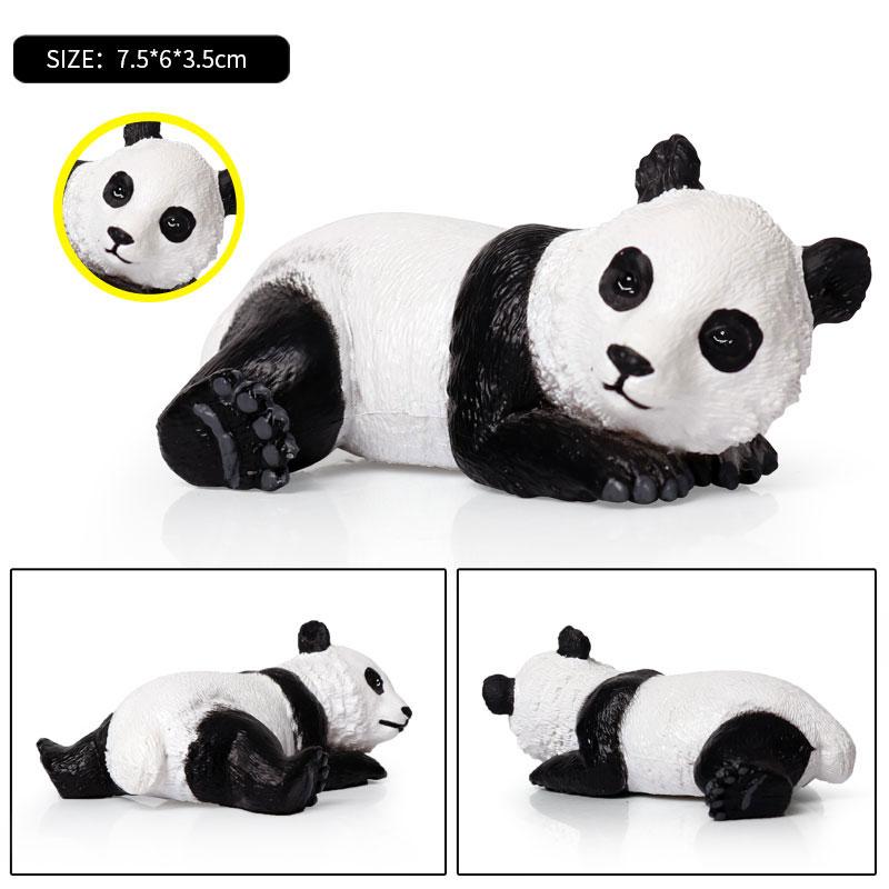 Oenux China Panda Bamboo Wild Animals Action Figures Model Figurine PVC Miniature Cute Decoration Education Collection Kid Toy