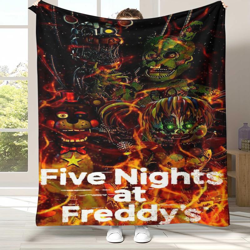 Coperta in Flanella Horror Freddy F-FNAF Games, Coperta in Peluche Calda Ultra Morbida per Casa Camera da Letto Letto Divano Ufficio Campeggio Picnic