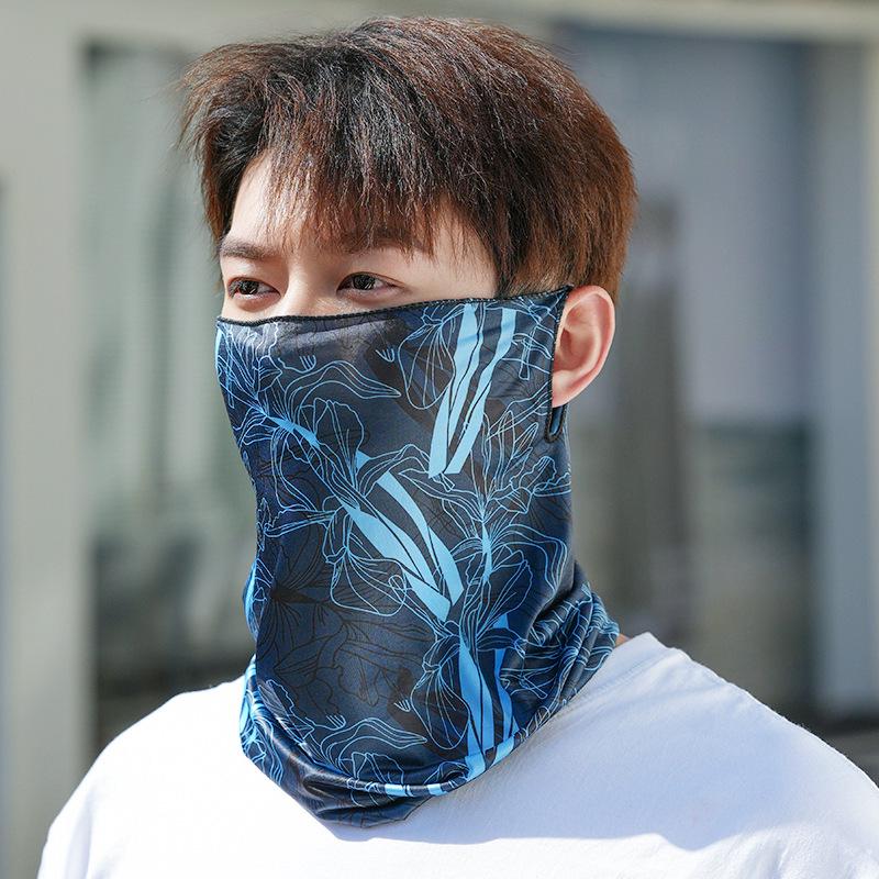 Unisex UV Protection Breathable Face Mask & Neck Gaiter with Ear Loops for Summer Cycling