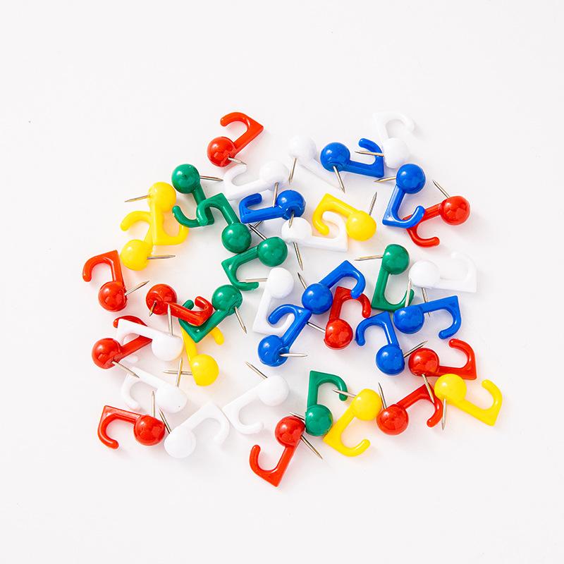 20pcs Decorative Push Pin Hooks for Cork Boards - for Keys, Beads, and Home Office Organization, School Supplies