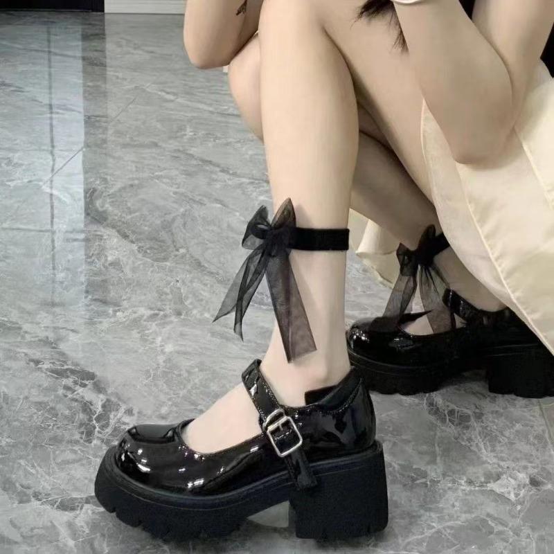 Coarse Heel Platform Single Shoes Small Leather Shoes Women's Fashion High Heel Lolit Shoes New Shoes Retro Mary Jane Shoes