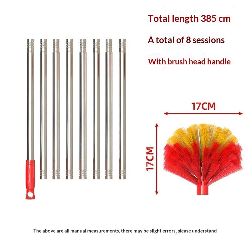Extendable Cobweb Duster Detachable Metal Pole Soft Bristle Dust Cleaner For Ceiling Wall High Place Household Cleaning