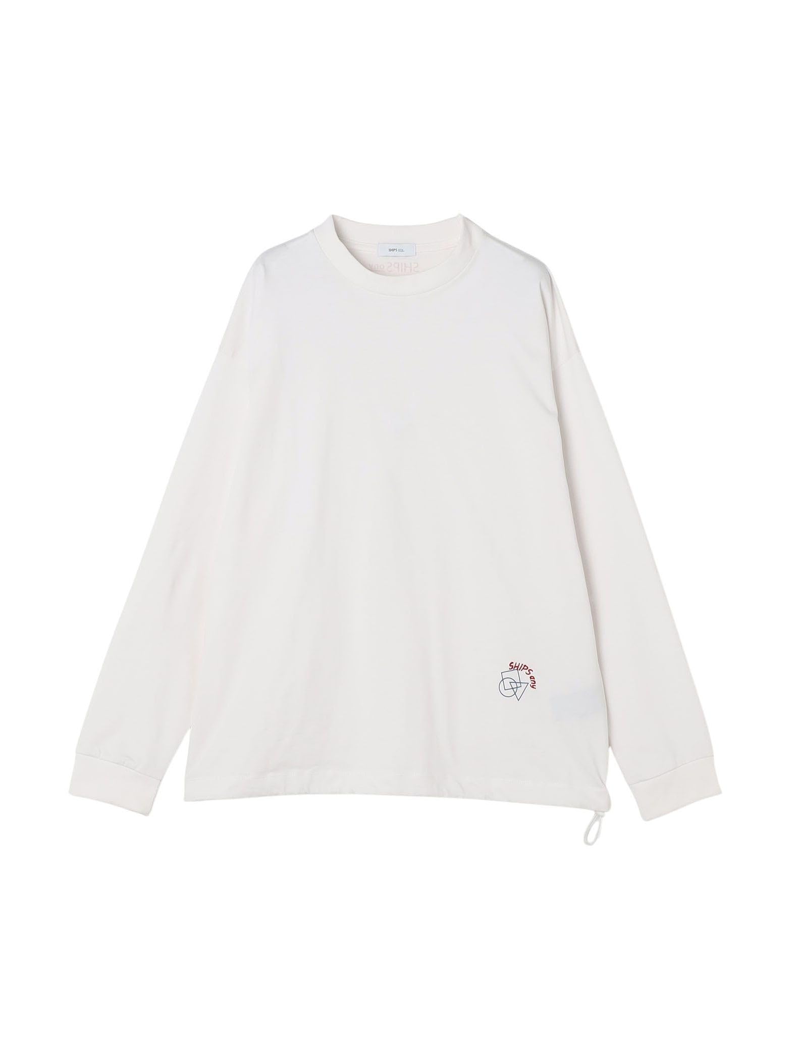 

SHIPS any T-shirt, Organic Cotton, Single Point Logo Print and Embroidery, Spindle, Long Sleeve, Men s, White, Size L, 712040059