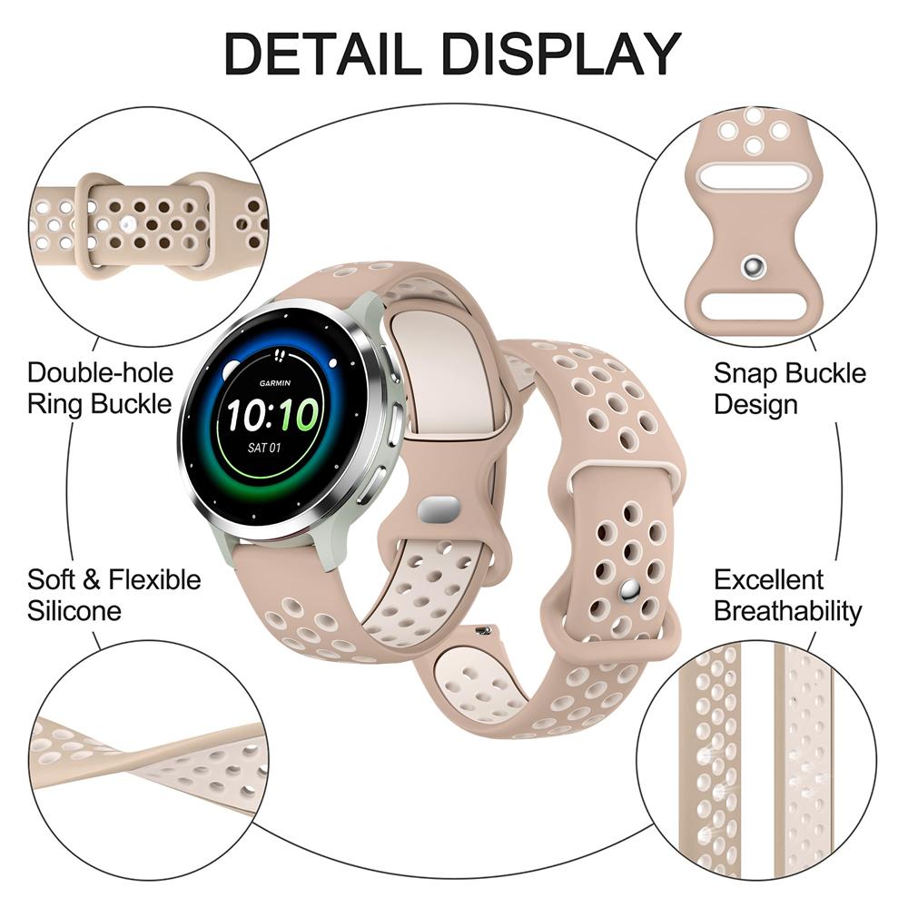 Two Tone Strap for Garmin Venu 4 41mm 2S 3S Breathable Round Hole Band Suitable for Forerunner 265s 255s Smartwatch Correa Pasek