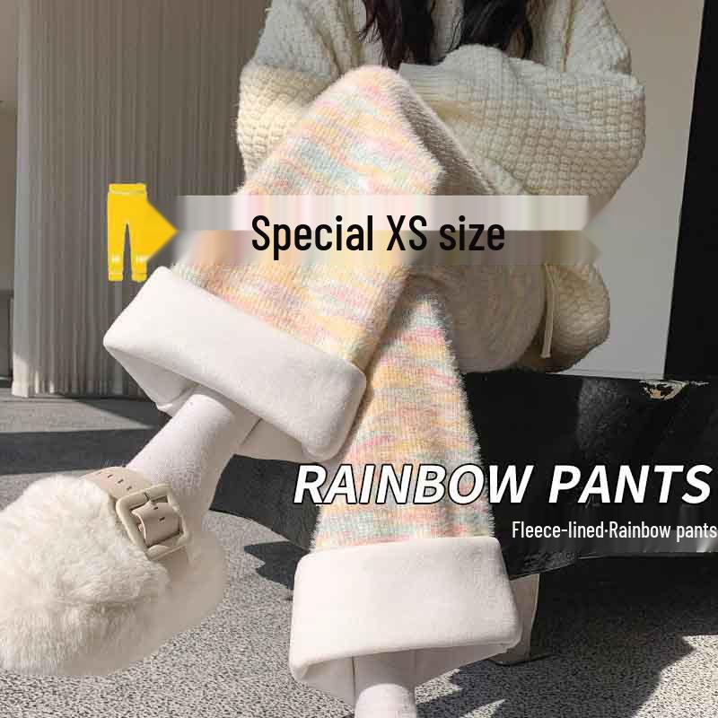 > "Petite High-Waisted Fleece-Lined Wide-Leg Pants for Autumn/Winter"