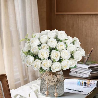 10 Heads Artificial Flowers Scrapbooking Silk Roses Festival Wedding Party Bouquet Household Products Vases for Home Decoration