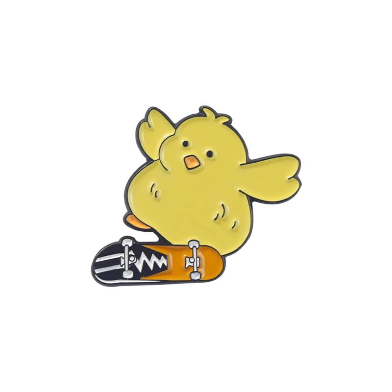 Liebevoller Tier Emaille Pin Custom Unartig Skate Gans Ente Huhn Brosche Tasche Revers Pin Cartoon Lustige Anstecknadel Schmuck Geschenk für Kind