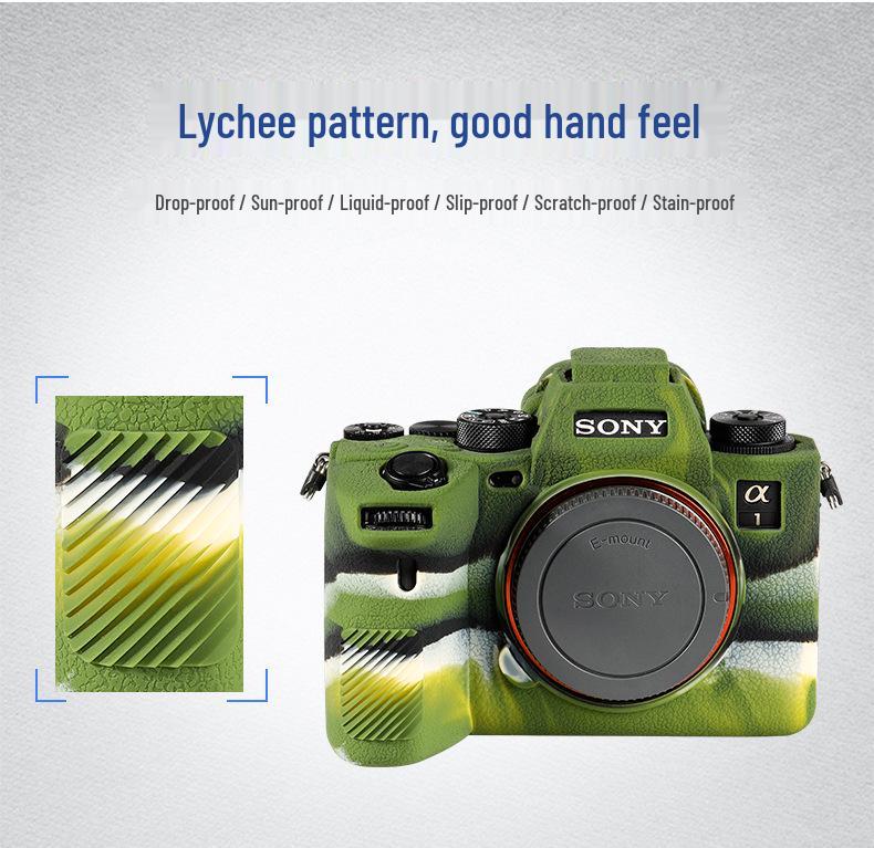 FUYALIN Anti-slip Lychee Pattern Silicone Protective Case for Sony A1 - Dustproof & Anti-collision