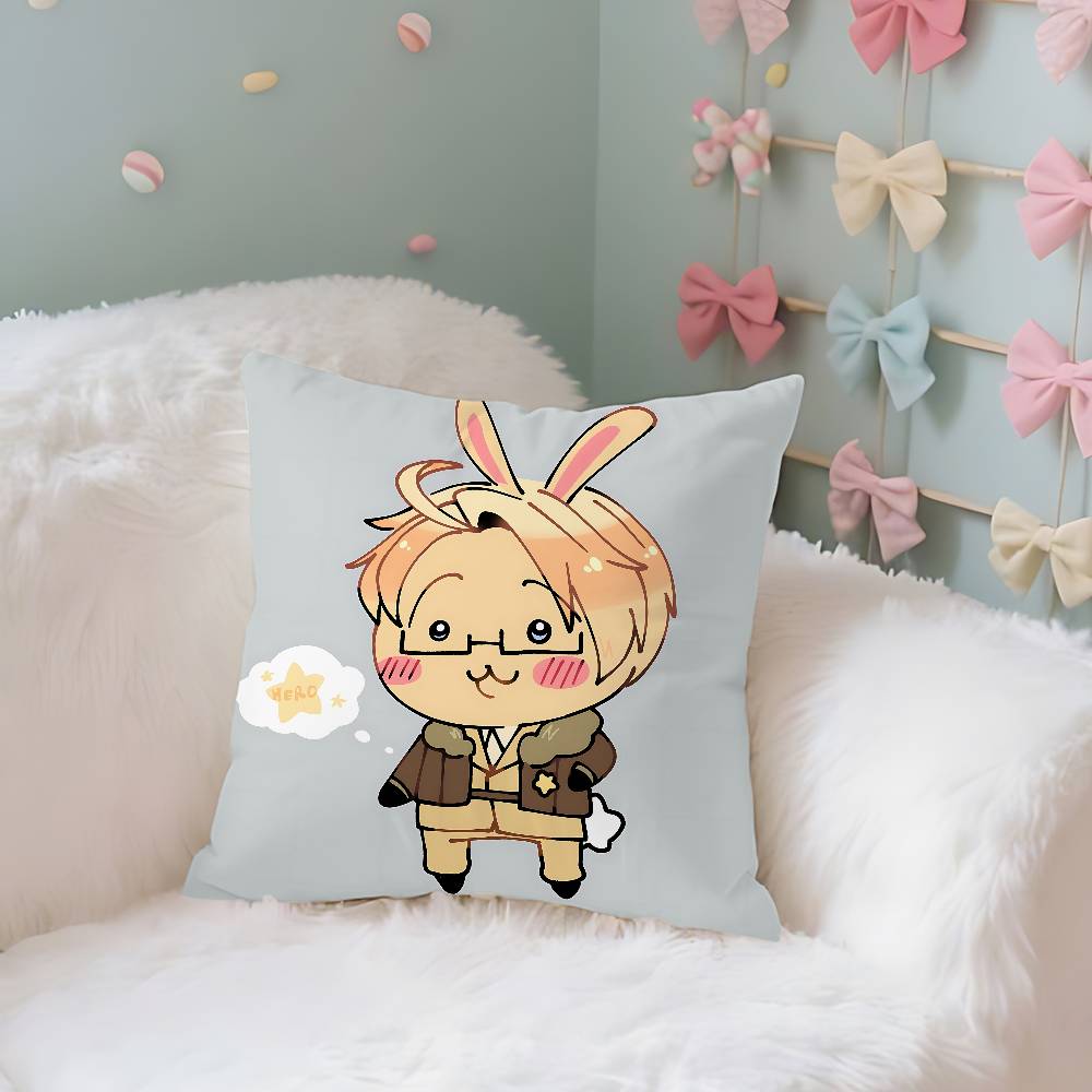 Anime Hhetalia World StarsS Case Plush Fabric Soft Pillowcase Double Sided Print Cushion Cover Household Gifts