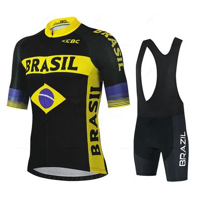 Brazil New Cycling Jersey Set Summer Bicycle Suit Quick Drying Bib Shorts Clothes Mtb Maillot Ropa Ciclismo Mountain Bike Wear