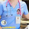 2D Flat Acrylic Pink Nurse Girl Retractable Badge Reel, Medical ID Tag Holder For Medical Students And Professional Nurse Practitioners Workplace