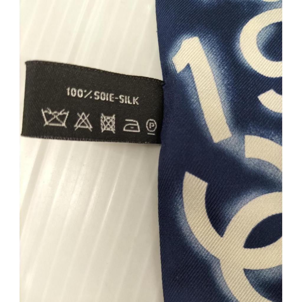 Used CHANEL Blue Hair Scarf