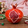 FJ FENGZHIJIE Pomegranate Fruit Figurine, Decorative Trinket Box with Golden Crystal Enamel, Indoor Table Decoration, Gift for Women and Men
