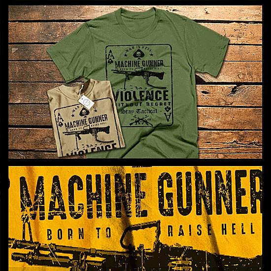 

Combat t-shirt military infantry machine gunner raise hell veteran warrior tee 4XL