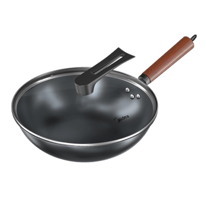 Midea 32cm Uncoated Wrought Iron Wok